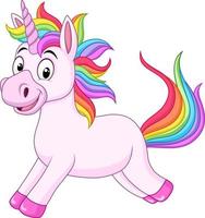 caballo unicornio arcoiris de dibujos animados vector