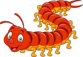 Cartoon centipede isolated on white background vector