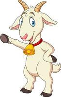 Cartoon funny goat presenting vector