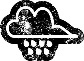 rain cloud distressed icon vector