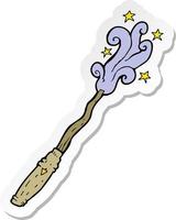 sticker of a cartoon magic wand vector