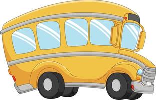 Cartoon yellow bus on white background vector