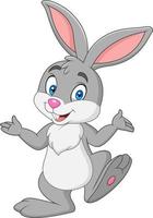 Cartoon cute rabbit posing vector