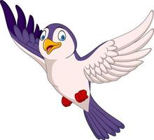 Cartoon bird flying isolated on white background vector