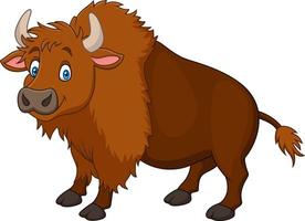 Cartoon happy bison vector