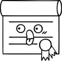 line drawing cartoon certificate vector