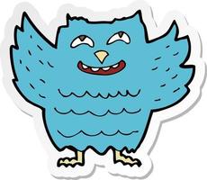 sticker of a cartoon happy owl vector