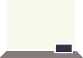 flat color retro cartoon white board vector