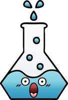 gradient shaded cartoon science beaker vector