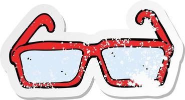 retro distressed sticker of a cartoon spectacles vector