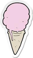 sticker of a cartoon ice cream vector