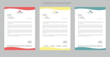 Professional creative company letterhead template design vector