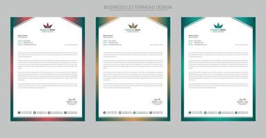 Professional creative company letterhead template design vector