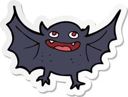 sticker of a cartoon vampire bat vector