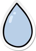 sticker of a cartoon water droplet vector
