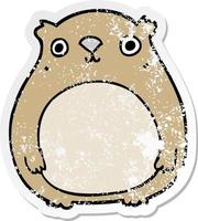 distressed sticker of a cartoon bear vector