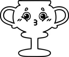 line drawing cartoon trophy vector