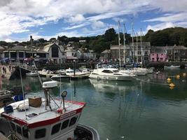 Padstow in Cornwall in August 2020. A view of Padstow Harbour showing all the fishing boats photo