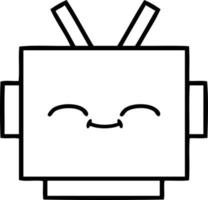 line drawing cartoon robot head vector