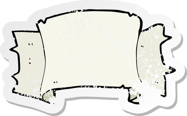 retro distressed sticker of a cartoon heraldry scroll banner