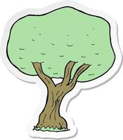 sticker of a cartoon tree vector