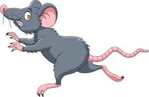 Cute little mouse cartoon running vector