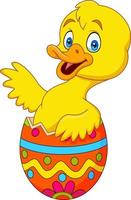 duckling coming out of an Easter egg vector