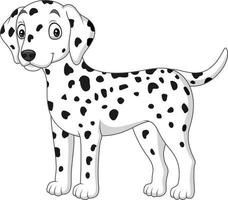 Cartoon cute dalmatian dog isolated on white background vector