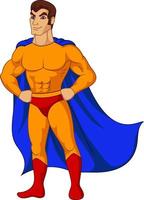 Cartoon superhero posing vector