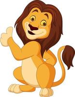 Cartoon lion giving thumb up vector