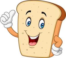 Cartoon happy sliced bread giving thumb up vector