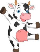 Cartoon happy cow vector