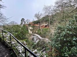 una vista de la campiña de shropshire en hawkstone en invierno foto