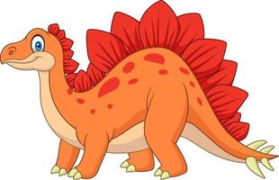 estegosaurio feliz de cartón vector