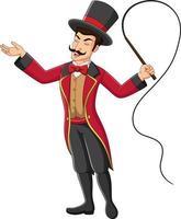 Cartoon circus trainer holding a whip vector