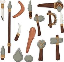 Set tools of prehistoric human vector