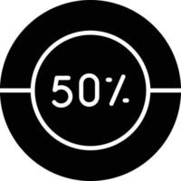 Half Pie Chart Glyph Icon vector