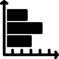 Horizontal Bar Chart Glyph Icon vector