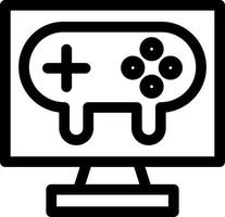 icono de línea de pc de juego vector