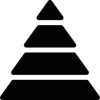 icono de glifo de gráfico piramidal vector