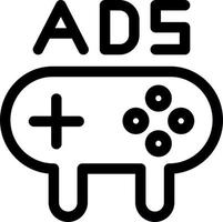 Game Ads Line Icon vector