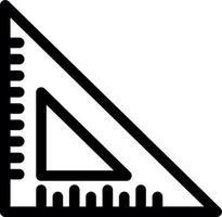 icono de línea de regla triangular vector