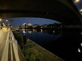 A view of Glasgow in Scotland at night photo