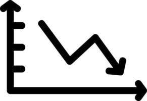 Declining Line Graph Line Icon vector