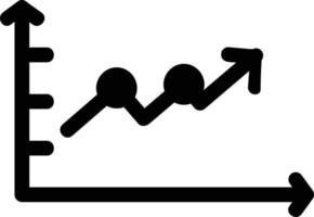 Upward Trend in Graph Glyph Icon vector