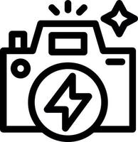 icono de línea de cámara flash vector