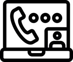 Video Call Line Icon vector