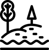 Lake Landscape Line Icon vector