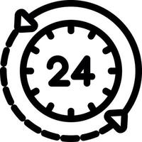 24 Hours Line Icon vector