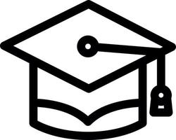 Graduate Cap Line Icon vector